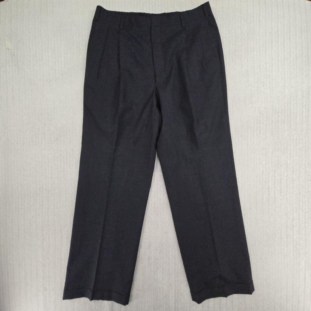 Vintage Hart Schaffner Marx Dress Pants Mens 36x30 Gray Wool Pleated Classic